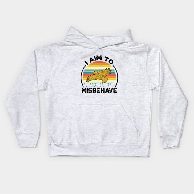 I Aim To Misbehave - Vintage Sunset Kids Hoodie by RiseInspired